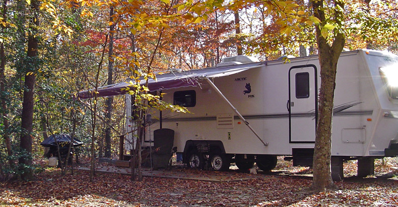 Fall campsite at Holiday Park Campground
